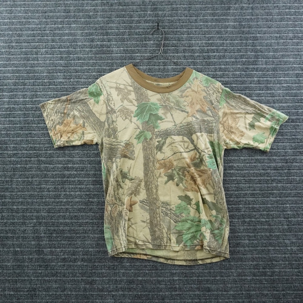 Realtree Camouflage T-Shirt Mens Medium Green Tan Vintage 90s All‎ Over Print